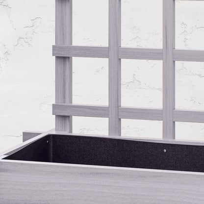 Wooden Elevated Planter Box with Trellis, 3 Tier Raised Garden Bed, Grey Raised Garden Beds at Gallery Canada