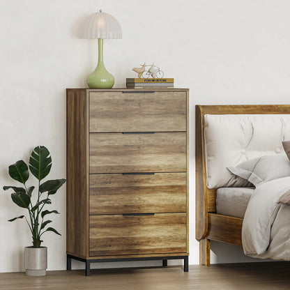 4 Drawer Dresser Tower, Chest for Bedroom, Hallway, Natural Storage Cabinets at Gallery Canada