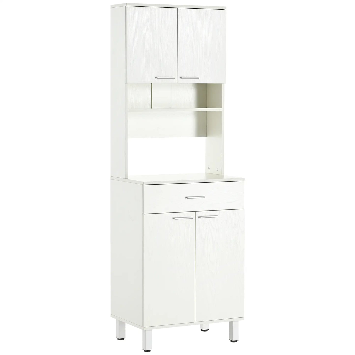 71"H Freestanding Kitchen Pantry, Buffet Cabinet with Hutch, White Kitchen Pantry Cabinets White at Gallery Canada