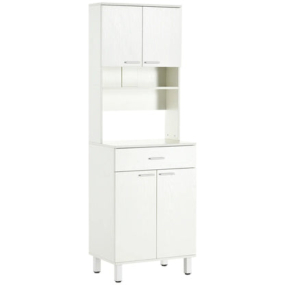 71"H Freestanding Kitchen Pantry, Buffet Cabinet with Hutch, White Kitchen Pantry Cabinets White at Gallery Canada