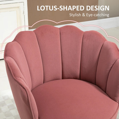 Modern Accent Chair, Velvet-Touch Fabric, Wood Legs, Pink Accent Chairs at Gallery Canada