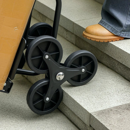 6-Wheels Stair Climber Cart, Foldable Steel, 264lbs, Black Folding Hand Trucks at Gallery Canada