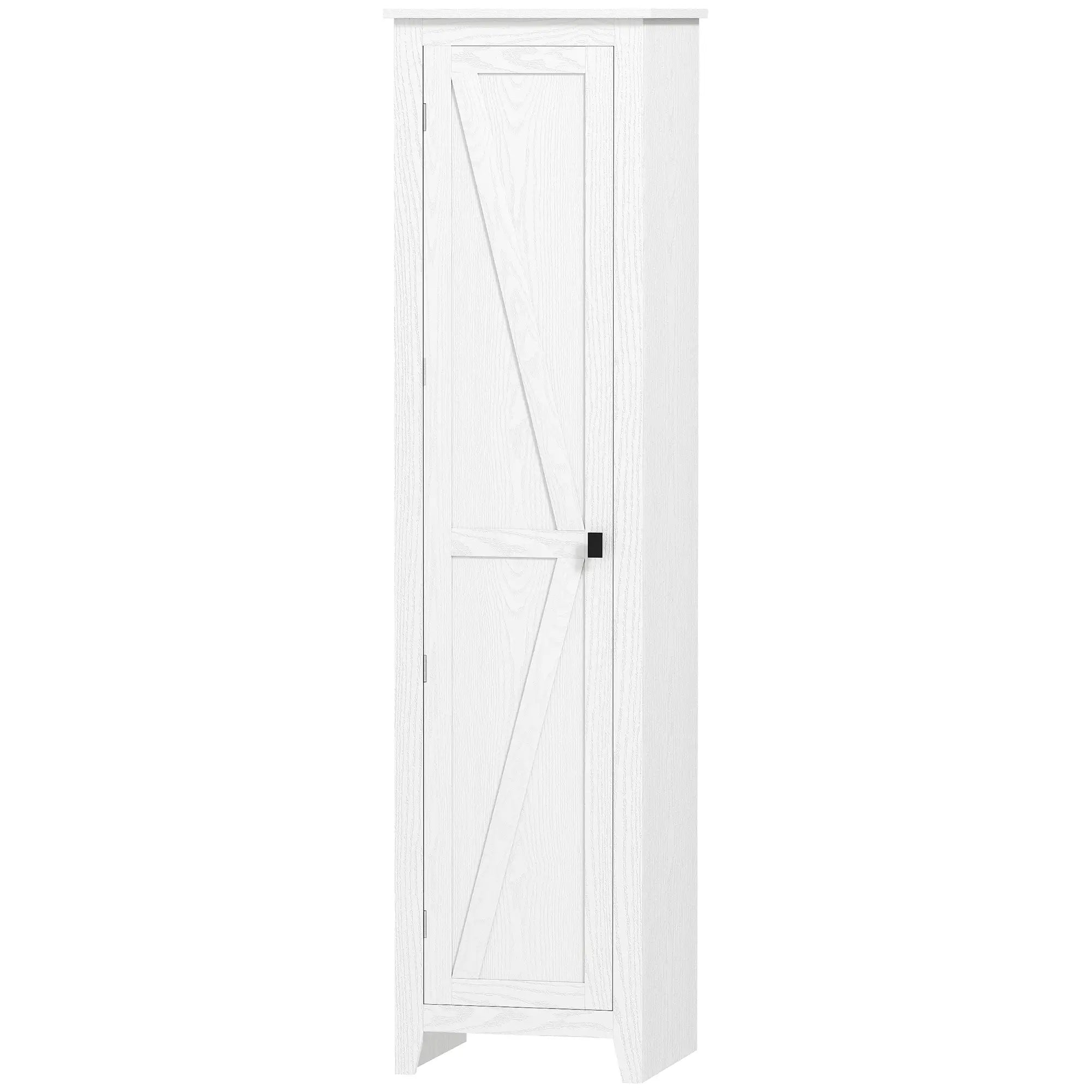 67 Farmhouse Kitchen Pantry Cabinet, Adjustable Shelves, White Kitchen Pantry Cabinets White Wood Grain at Gallery Canada