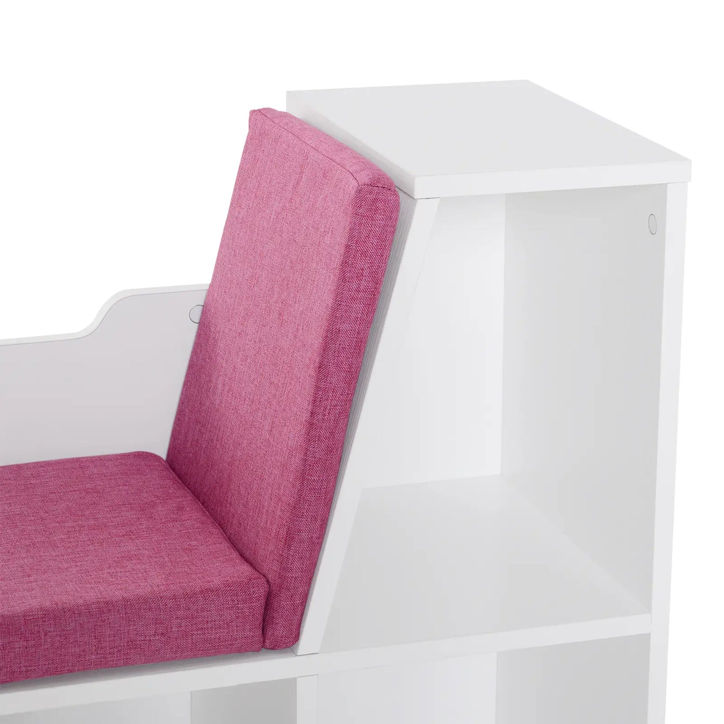 6-Cubby Bookcase with Seat Cushion, Cube Storage Shelf, Pink Small Bookshelves at Gallery Canada