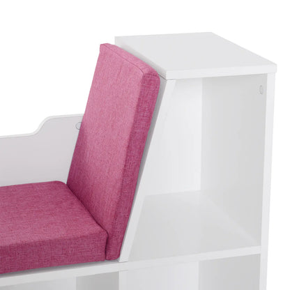 6-Cubby Bookcase with Seat Cushion, Cube Storage Shelf, Pink Small Bookshelves at Gallery Canada