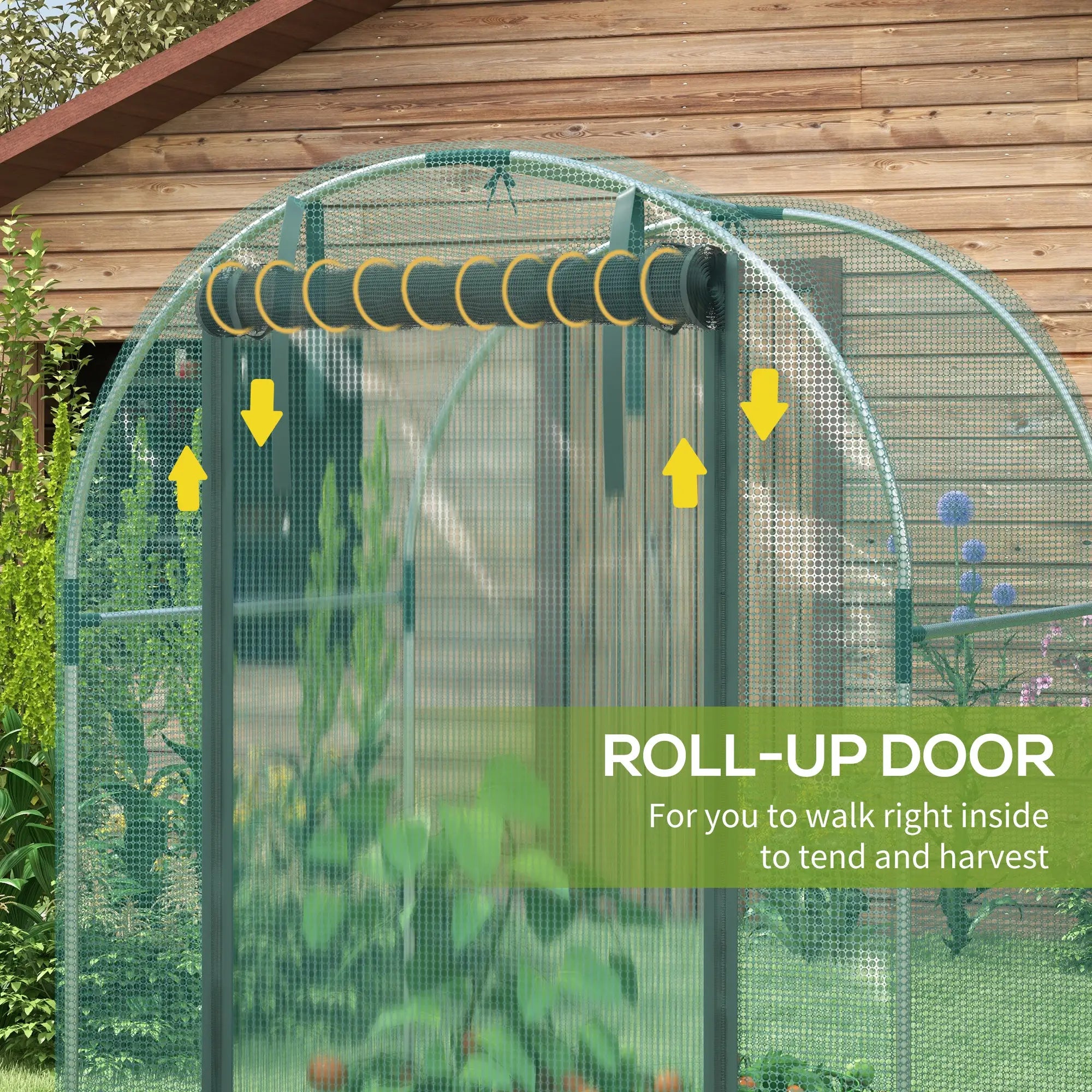 Galvanized Steel Crop Cage, Plant Protection Tent, Zippered Door, 4' x 4', Green Walk In Greenhouses at Gallery Canada