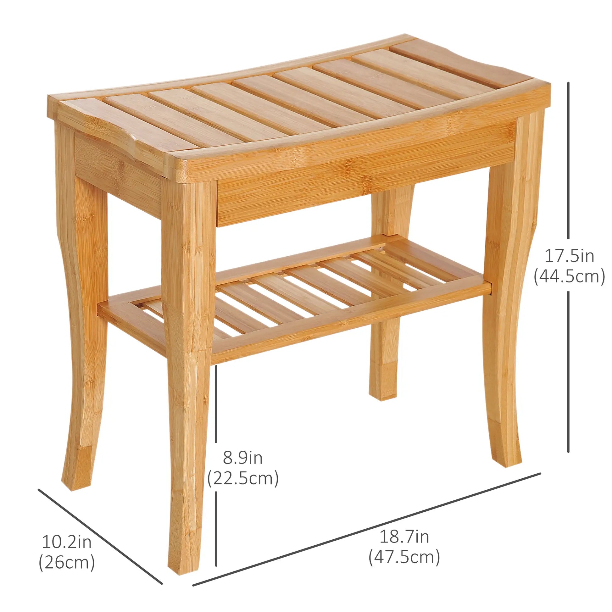 20" Bamboo Shower Bench, Bathroom Stool, Spa Bath Seat Bath Chairs at Gallery Canada