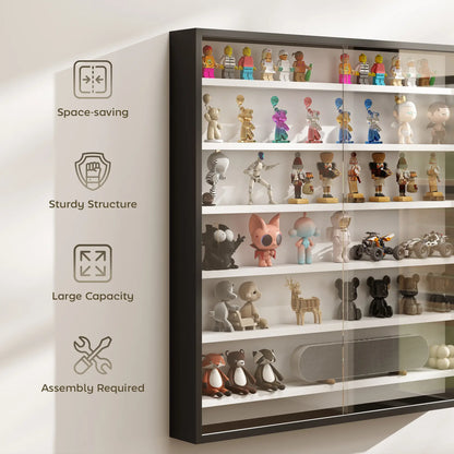 7-Tier Glass Display Cabinet, Black And White Display Bookshelves at Gallery Canada