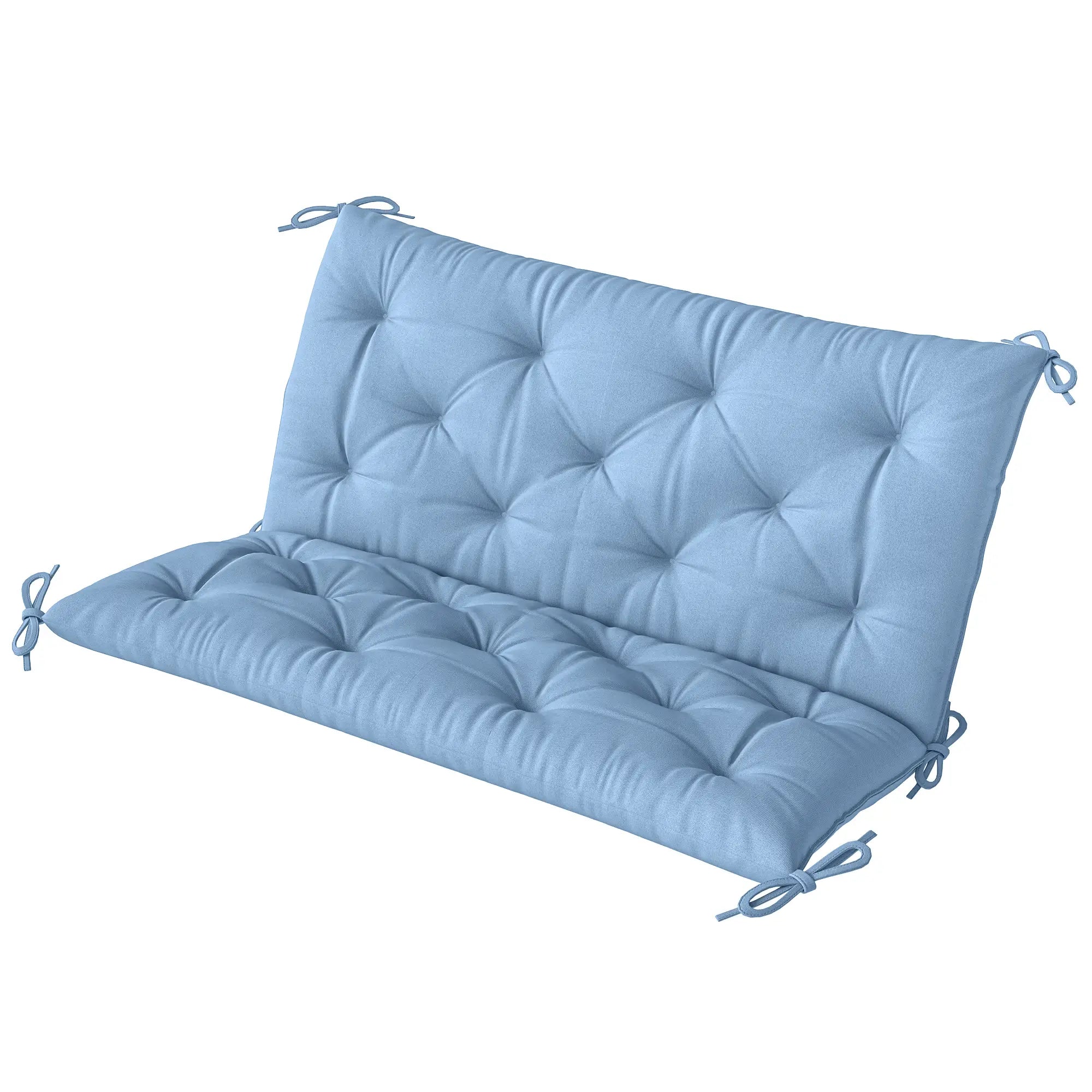 Garden Bench Cushion, 2 Seater with Backrest, Non-Slip Thick Pad, Blue Patio Chair Cushions at Gallery Canada