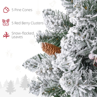 24" Flocked Christmas Wreath with Lights, Pine Cones, Berries, Green Christmas Wreaths at Gallery Canada
