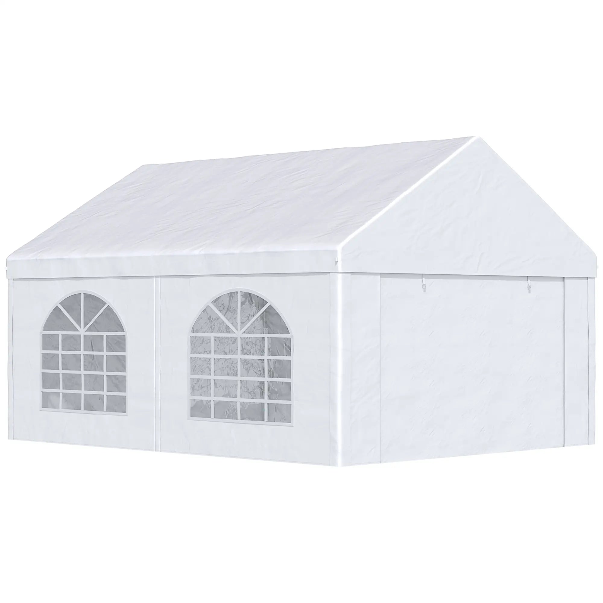 16.5' x 13' Outdoor Party Tent, With Sides, 4 Windows, 2 Doors, White Canopy Tents White at Gallery Canada