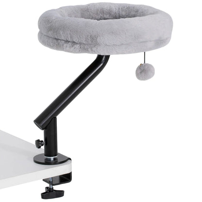 Cat Desk Bed, 360° Rotatable, Adjustable Height, Home Office Work Cat Houses Grey, Black at Gallery Canada