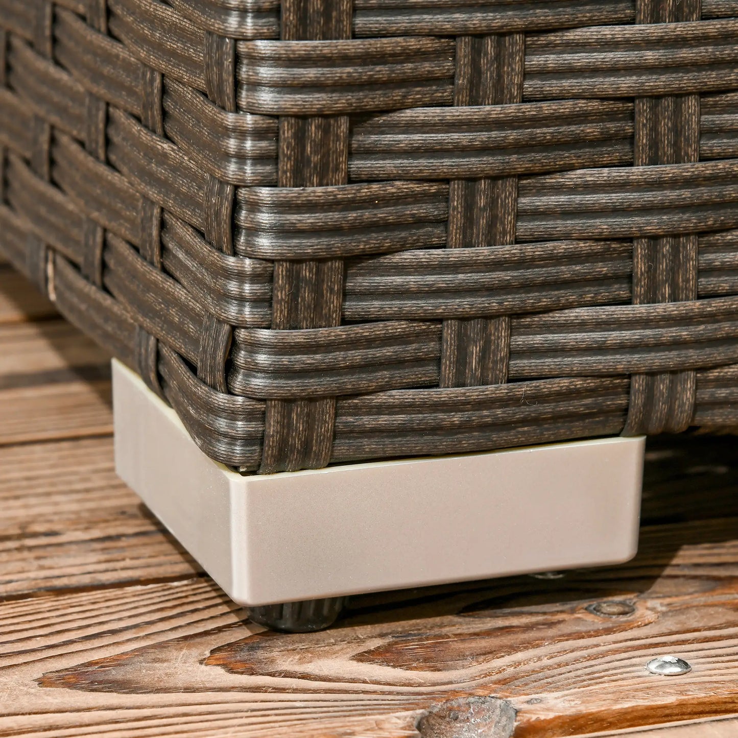 6-Piece Outdoor Rattan Patio Set, Corner Sofa, Wood-Plastic Table, Navy Blue Patio Furniture Sets at Gallery Canada