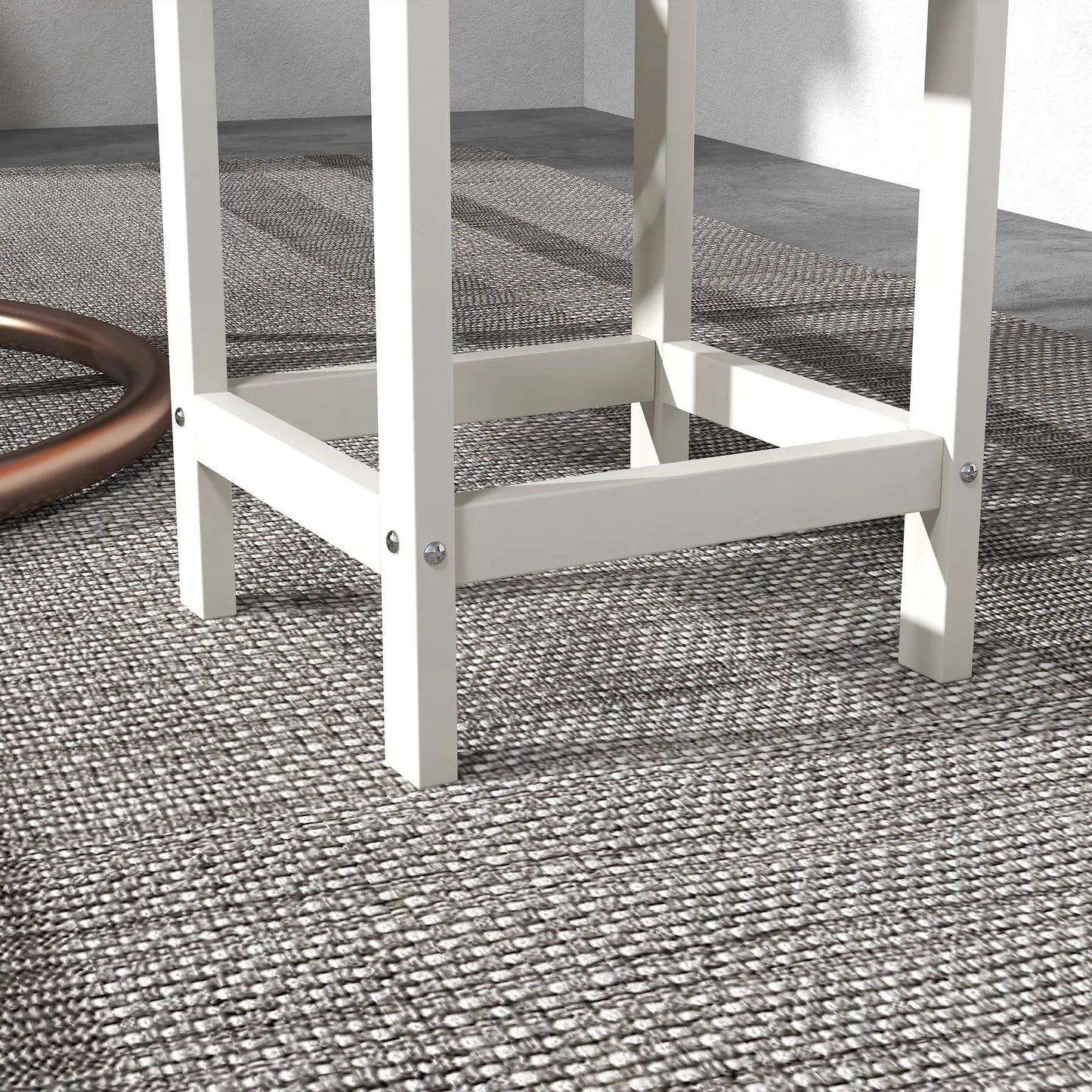Square Side Table, 15" Outdoor HDPE, Weather Resistant, White Patio Side Tables at Gallery Canada