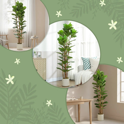 6FT Artificial Fiddle Leaf Fig Tree, Fake Potted Tree, Green Artificial Trees at Gallery Canada