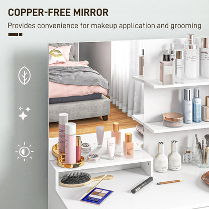 Vanity Set with Mirror, Stool, Storage Drawer, White Dressing & Vanity Tables at Gallery Canada