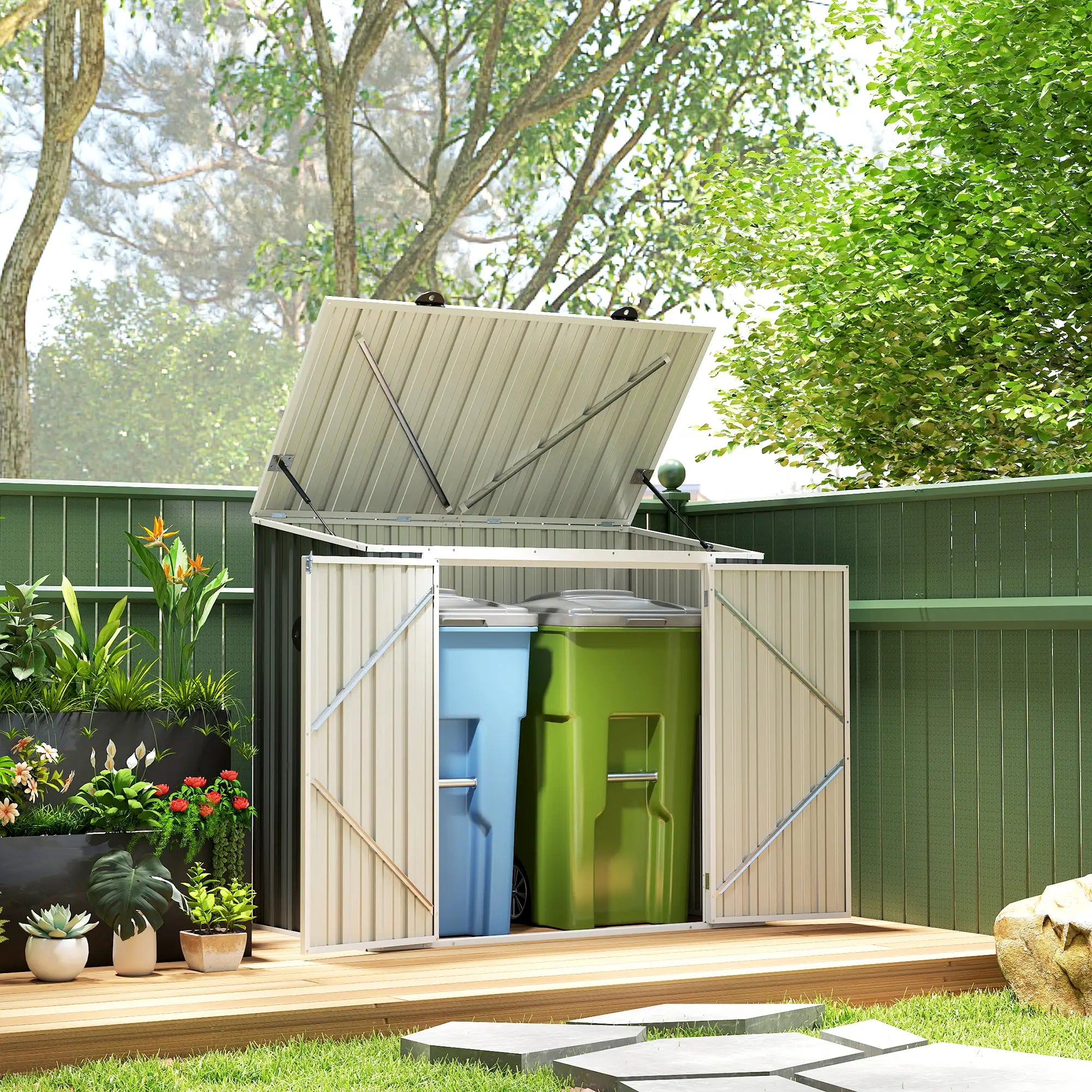5ft x 3ft Outdoor Storage Shed, Lockable Double Doors Sheds at Gallery Canada