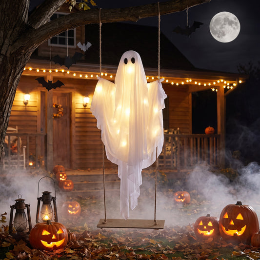 5Ft Halloween Hanging Swing Ghost, LED String Lights Halloween Options at Gallery Canada