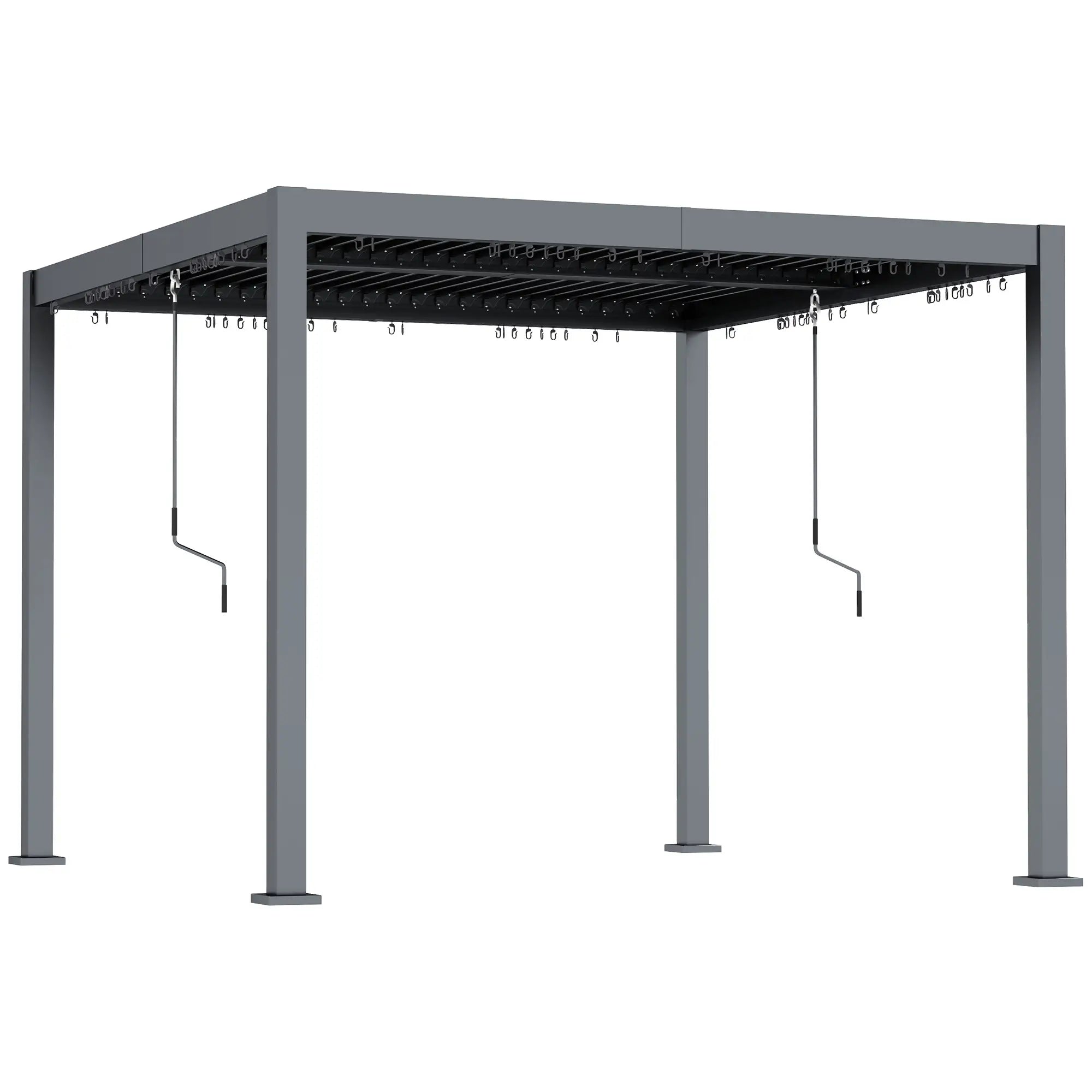 10' x 10' Adjustable Metal Roof Pergola, Aluminum Frame, Drainage System Pergolas at Gallery Canada