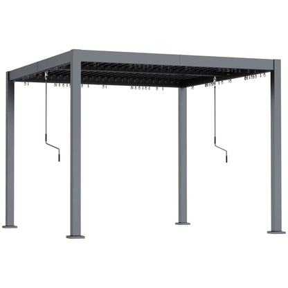10' x 10' Adjustable Metal Roof Pergola, Aluminum Frame, Drainage System Pergolas at Gallery Canada