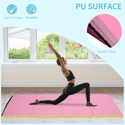 4'x6'x2'' Folding Gymnastics Mat, Exercise Mat for Yoga, MMA, Pink Gymnastics Mats at Gallery Canada