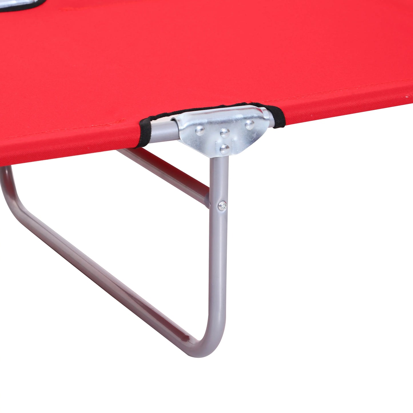 Adjustable Folding Chaise Lounge, Outdoor Tanning Chair with Sun Shade, Red Lounger Chairs at Gallery Canada