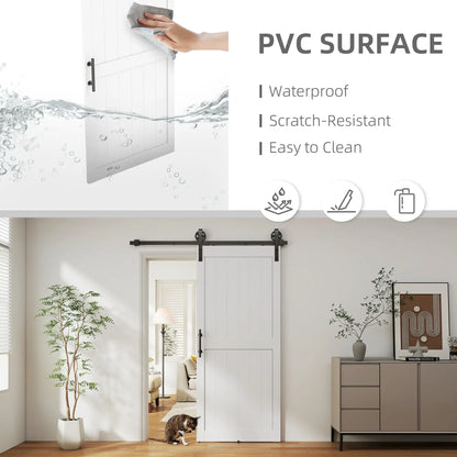 36inx84in Barn Door, 6FT Sliding Hardware Kit, White Door Hardware at Gallery Canada