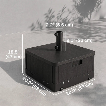 3-in-1 Outdoor Umbrella Base with Wheels, Side Table, Planter Box, 175lbs, Black Umbrella Bases at Gallery Canada