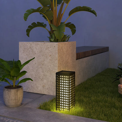 Wicker Solar Outdoor Lamp, Auto On/Off LED, IP44, Black Solar Post Lamps at Gallery Canada