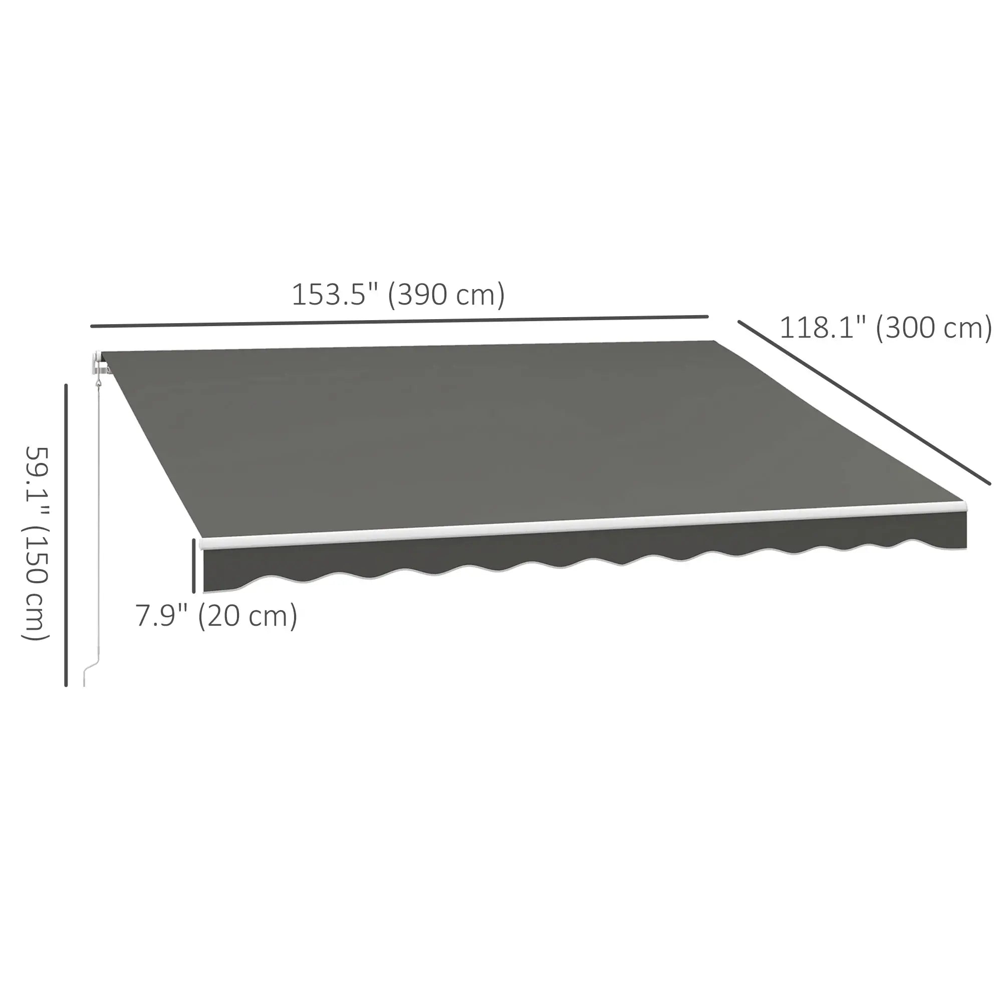 13' x 10' Electric Retractable Awning, Remote Controller, Light Grey Deck Awnings at Gallery Canada