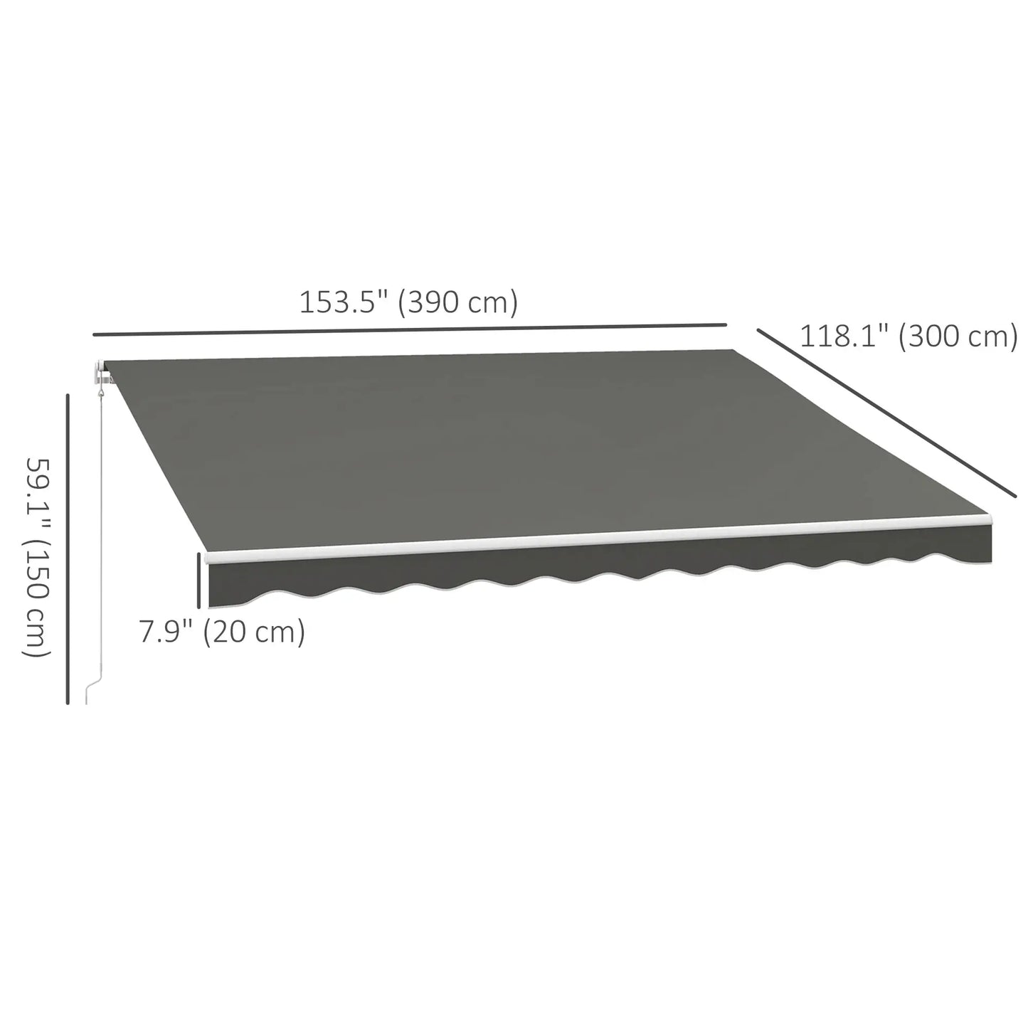 13' x 10' Electric Retractable Awning, Remote Controller, Light Grey Deck Awnings at Gallery Canada