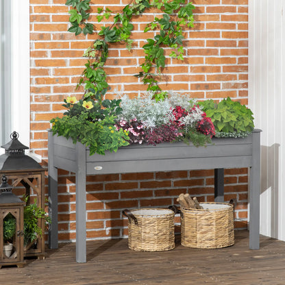 48" x 22" x 30" Wooden Raised Garden Bed, Elevated Planter with Legs, Dark Grey Raised Garden Beds at Gallery Canada
