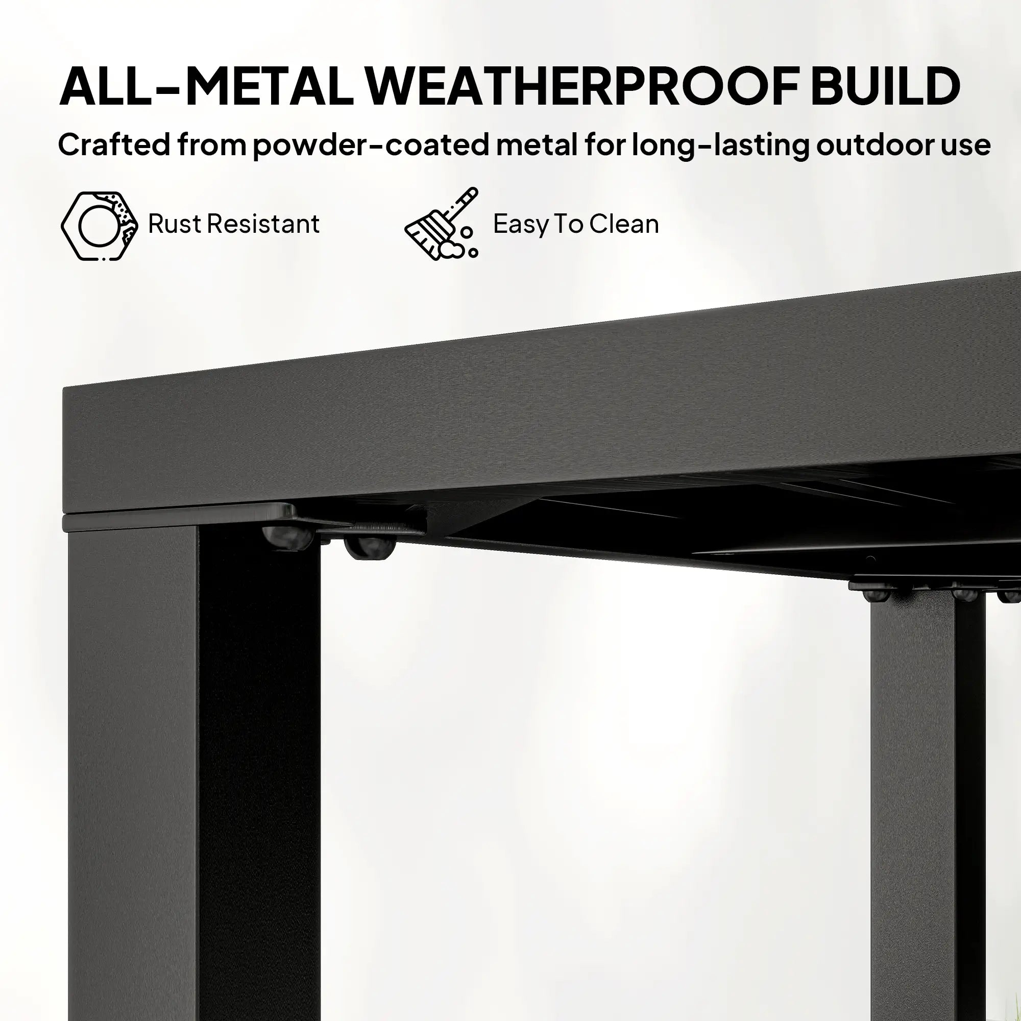 Metal Outdoor Side Table, 45.5 cm Square, Patio Garden Poolside, Black Patio Side Tables at Gallery Canada