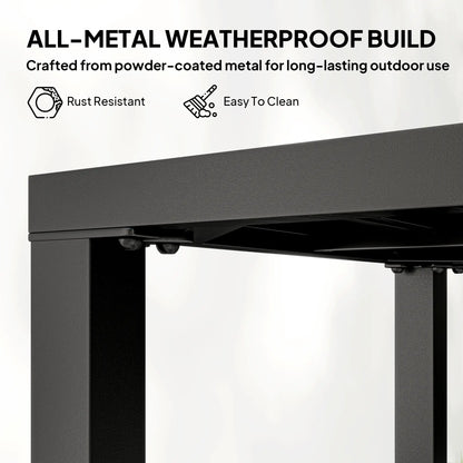 Metal Outdoor Side Table, 45.5 cm Square, Patio Garden Poolside, Black Patio Side Tables at Gallery Canada