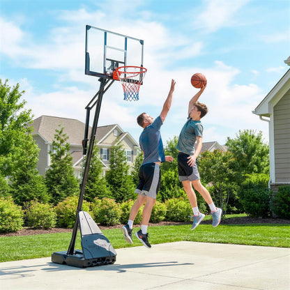 Portable Basketball Hoop, Height Adjustable 8-10 Ft, 47" Shatterproof Backboard Basketball at Gallery Canada