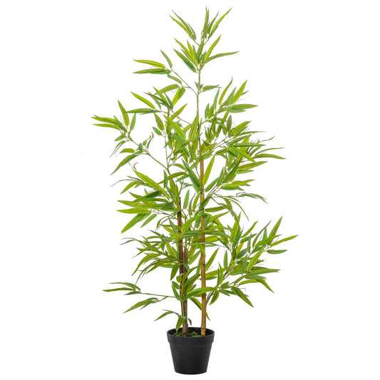 Artificial Bamboo Tree, 4ft, Realistic Leaf, Natural Trunk, Decorative Plant