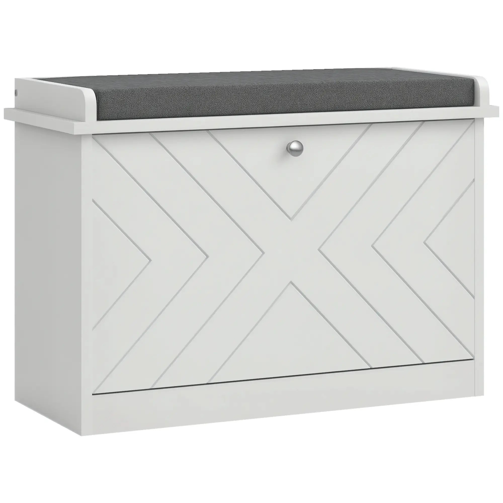 Upholstered Shoe Storage Bench with Flip Drawer, Adjustable Shelf, 6 Pairs Shoe Storage Cabinets & Racks at Gallery Canada