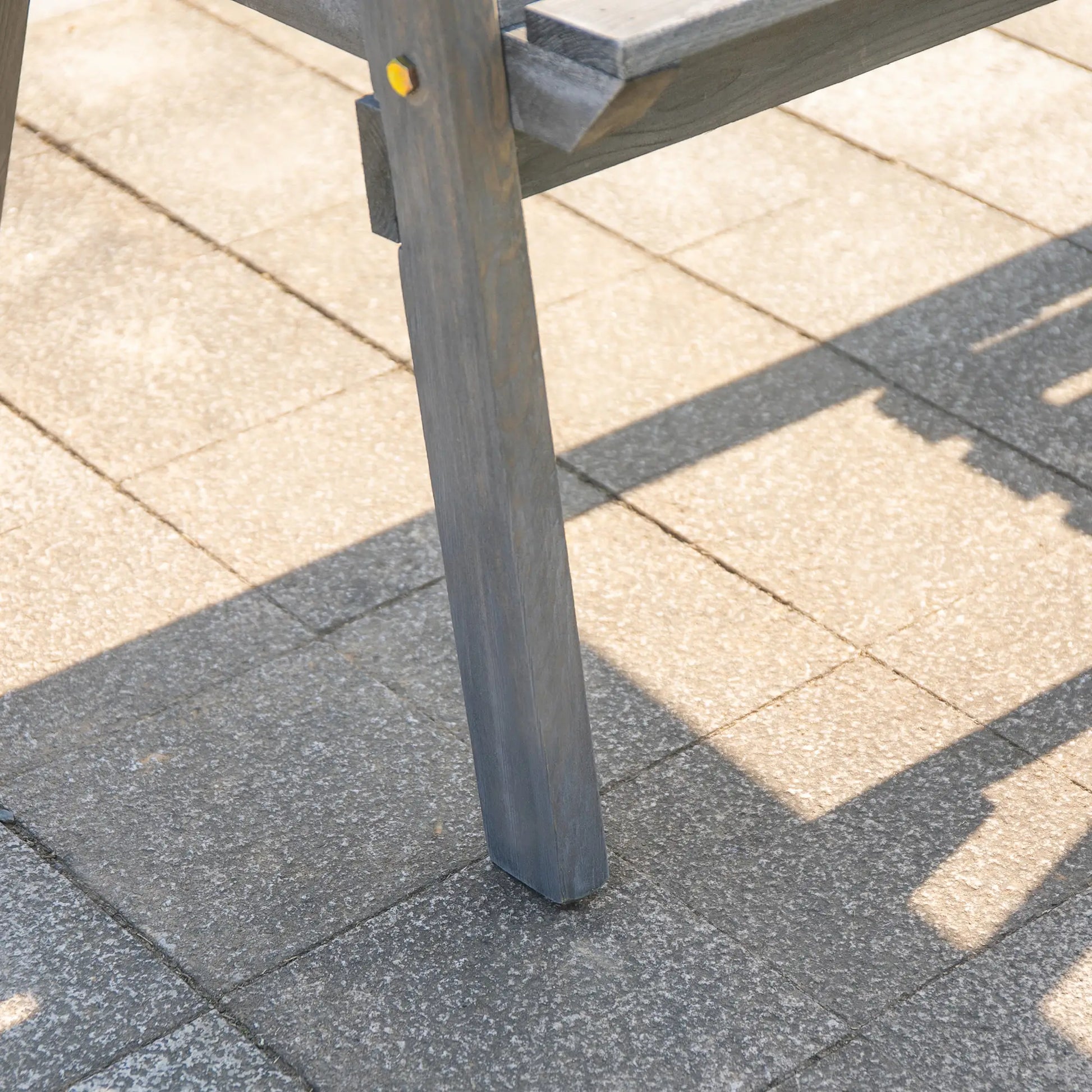 2-Seater Outdoor Bench with Table, Wooden Garden Bench, Grey Outdoor Benches at Gallery Canada