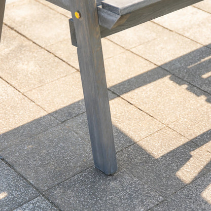 2-Seater Outdoor Bench with Table, Wooden Garden Bench, Grey Outdoor Benches at Gallery Canada