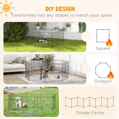 24inch Foldable Metal Pet Playpen, Dog Kennel Cage, 8 Panel Houses, Kennels & Pens at Gallery Canada