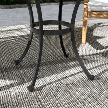 Round Patio Table, Adjustable Feet, Cast Aluminium Frame, Black Patio Side Tables at Gallery Canada