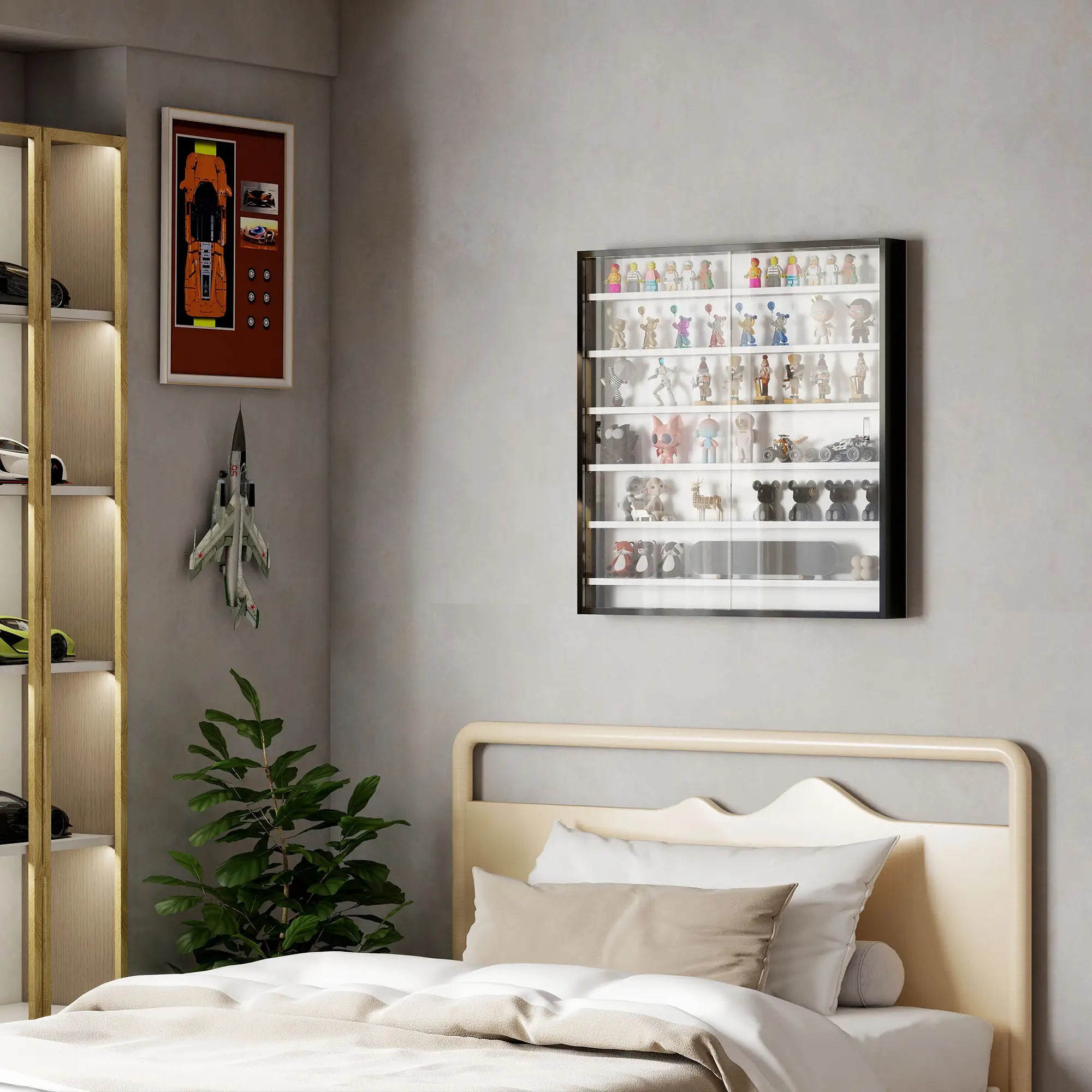 7-Tier Glass Display Cabinet, Black And White Display Bookshelves at Gallery Canada