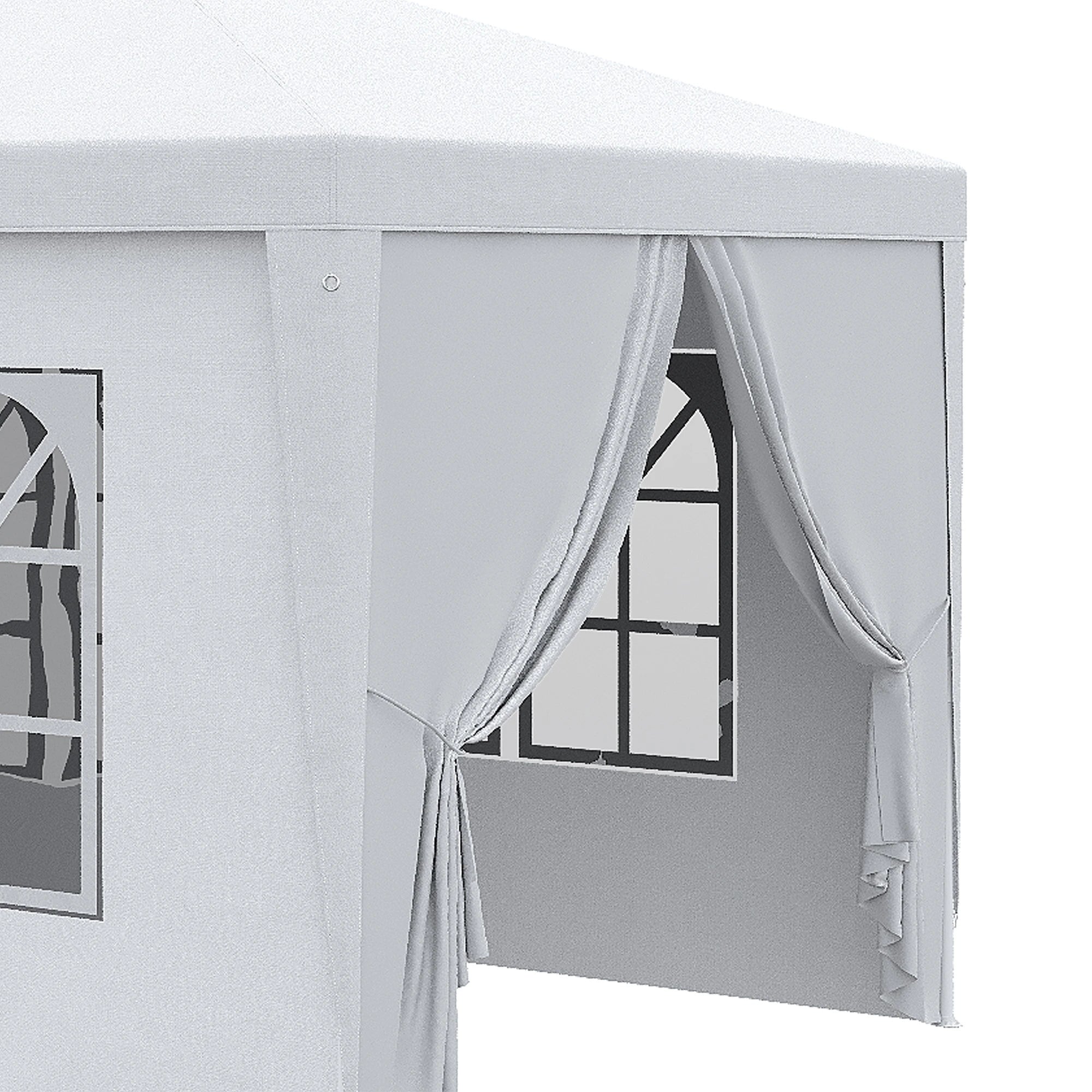 10' x 28' Party Gazebo Tent, Portable Wedding Canopy, Outdoor Sunshade with Sidewalls, White Canopy Tents at Gallery Canada