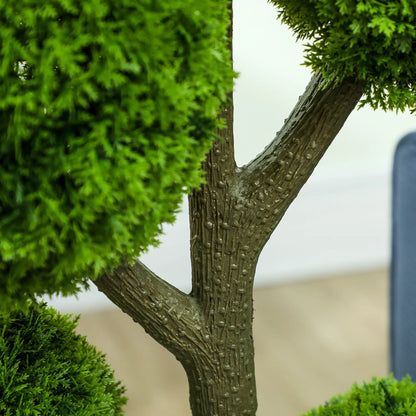43.3" Artificial Ball Cypress Topiary Tree, Indoor Outdoor Plant In Pot, Green Artificial Trees at Gallery Canada