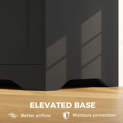 Storage Bench with Lift Top Storage Chest with Safety Hinges for Entryway, Living Room, Black