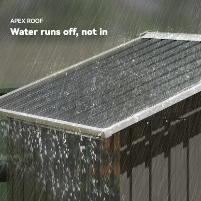 6.5x3.5ft Metal Garden Shed, Outdoor Tool Storage, Double Sliding Doors, Vents, Dark Grey Sheds at Gallery Canada
