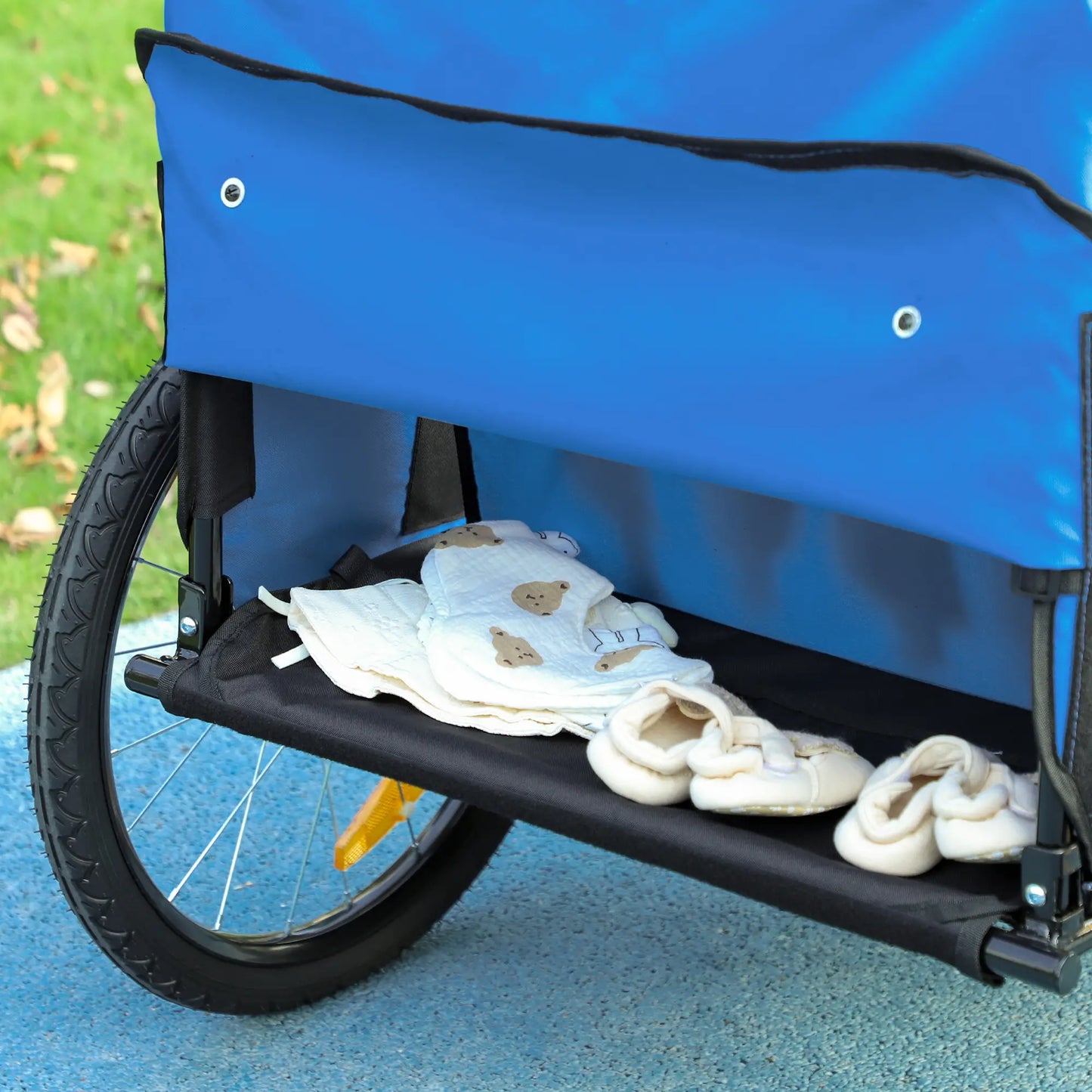 2 Seat Bike Trailer, 20" Wheels, Kids Stroller With Storage, Blue Kids Bike Trailers at Gallery Canada