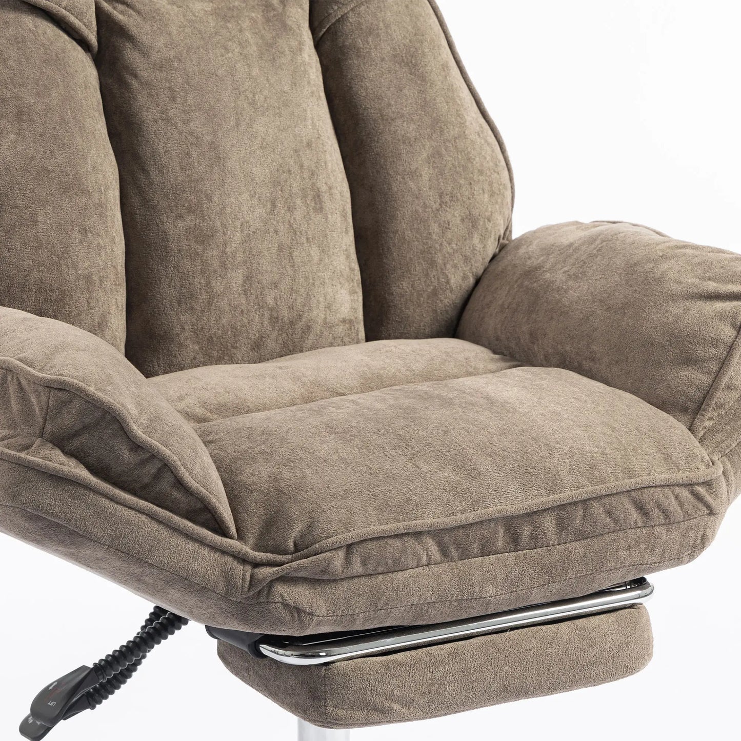 Criss Cross Chair With Wheels, Waterfall Armrests, Brown
