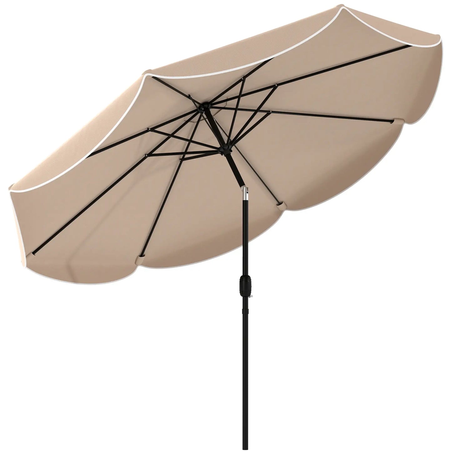 9' x 9' Round Market Umbrella, Tilt Crank Patio, Khaki Sun Umbrellas at Gallery Canada