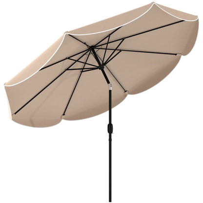 9' x 9' Round Market Umbrella, Tilt Crank Patio, Khaki Sun Umbrellas at Gallery Canada